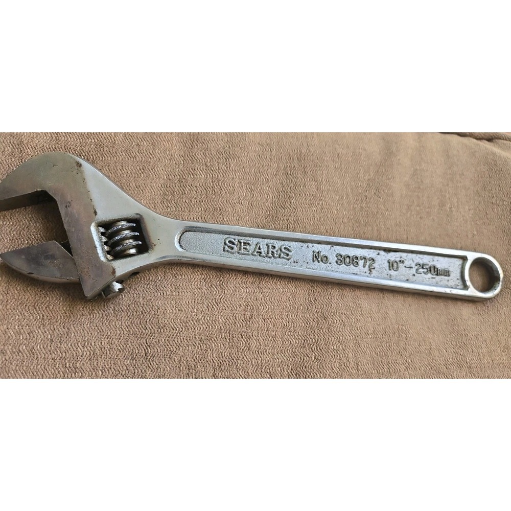 SEARS 10" 250mm ADJUSTABLE WRENCH -  Forge Chrome Vanadium 30872 MADE IN JAPAN